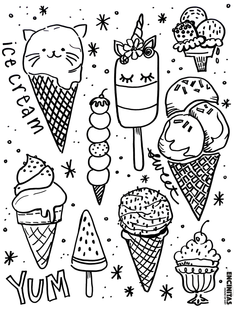 ice cream coloring pages