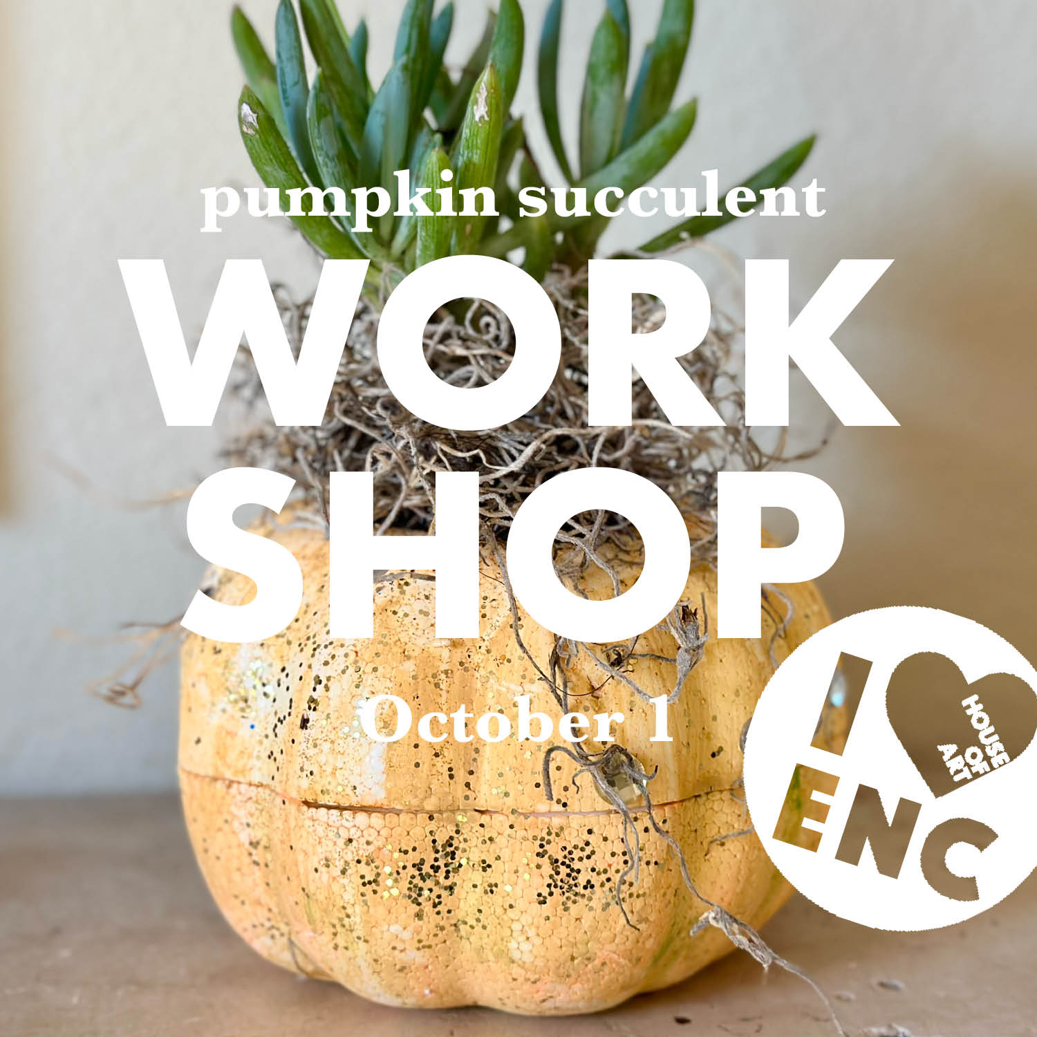 Workshop PUMPKIN SUCCULENT Open Studio - October 1 6-8pm