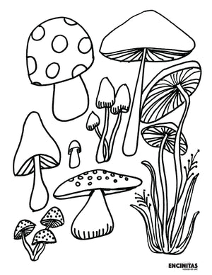 Mushroom Coloring Page