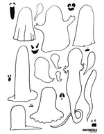 Design the Faces on Ghosts Coloring Page