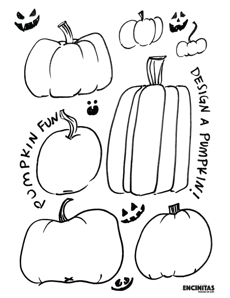 Design the Faces on Jack-o'-lanterns Coloring Page