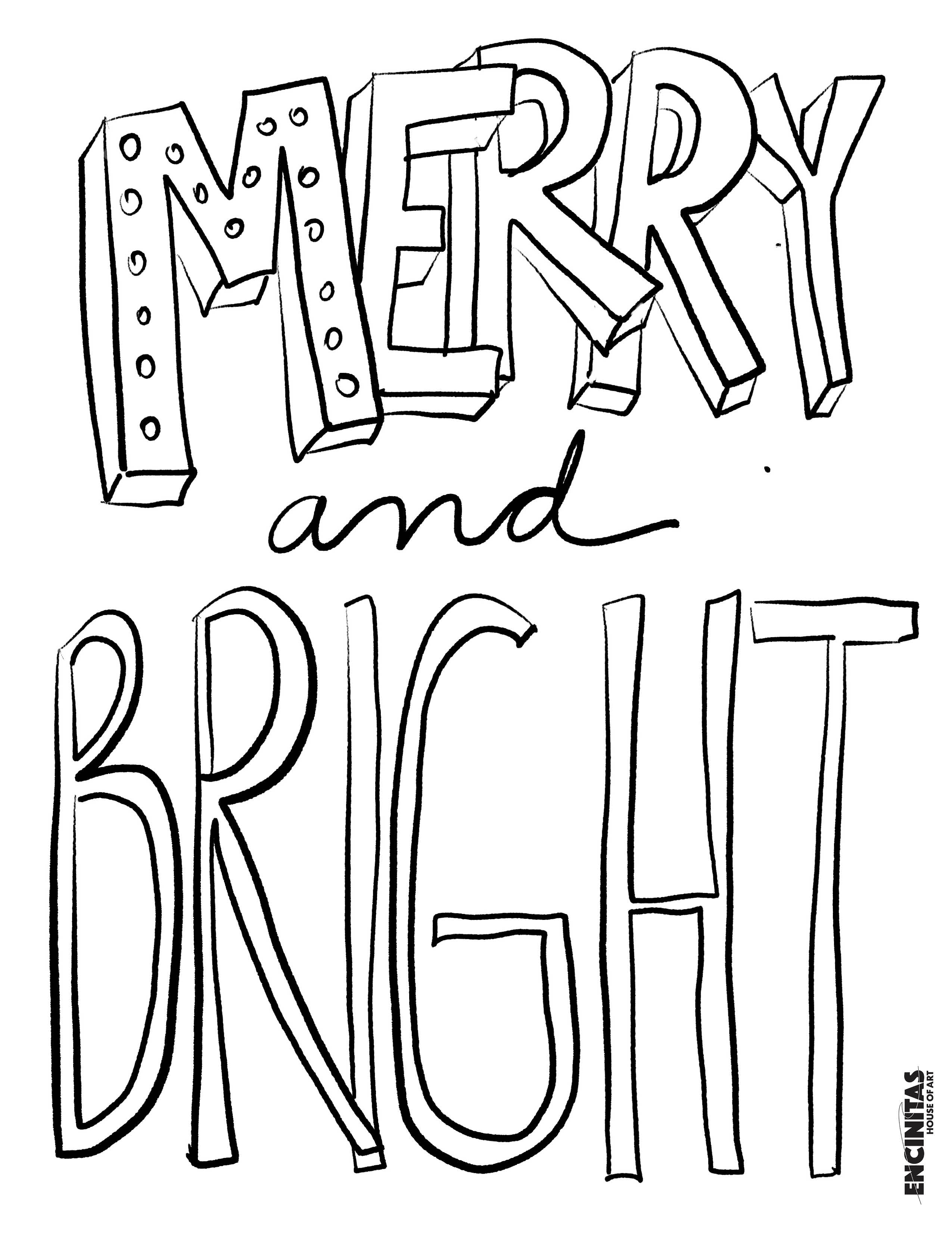 Merry & Bright Coloring Page
