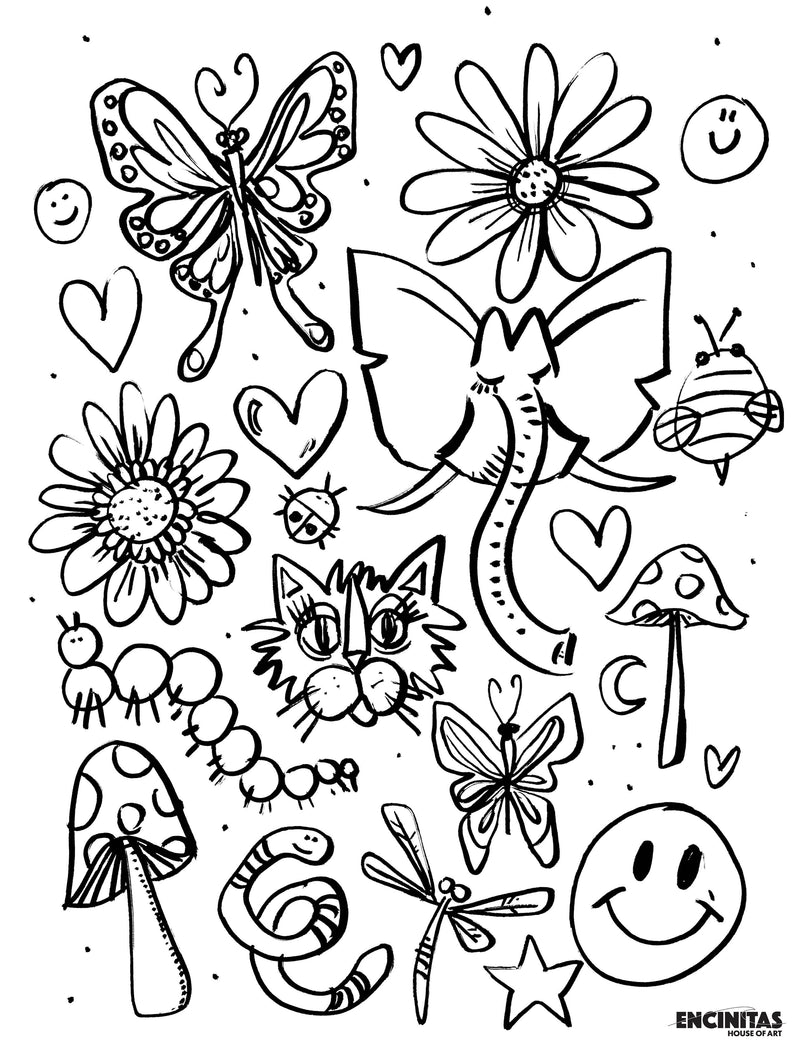 Cute Nature Coloring Page – Encinitas House of Art