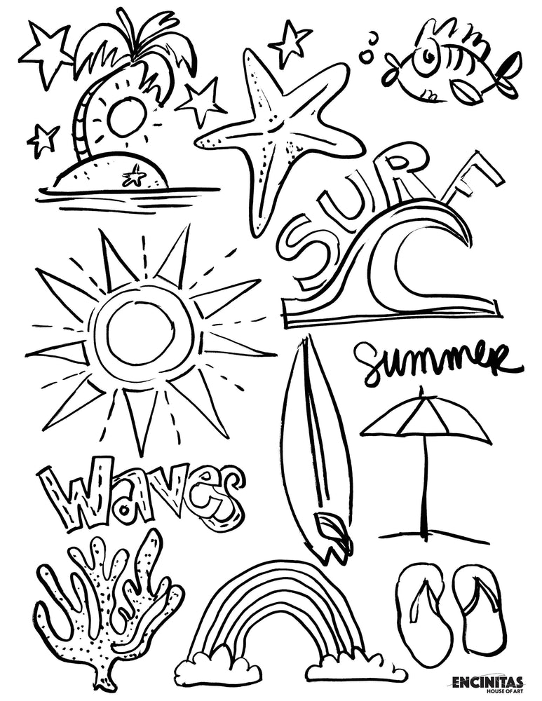 Surf's Up Coloring Page