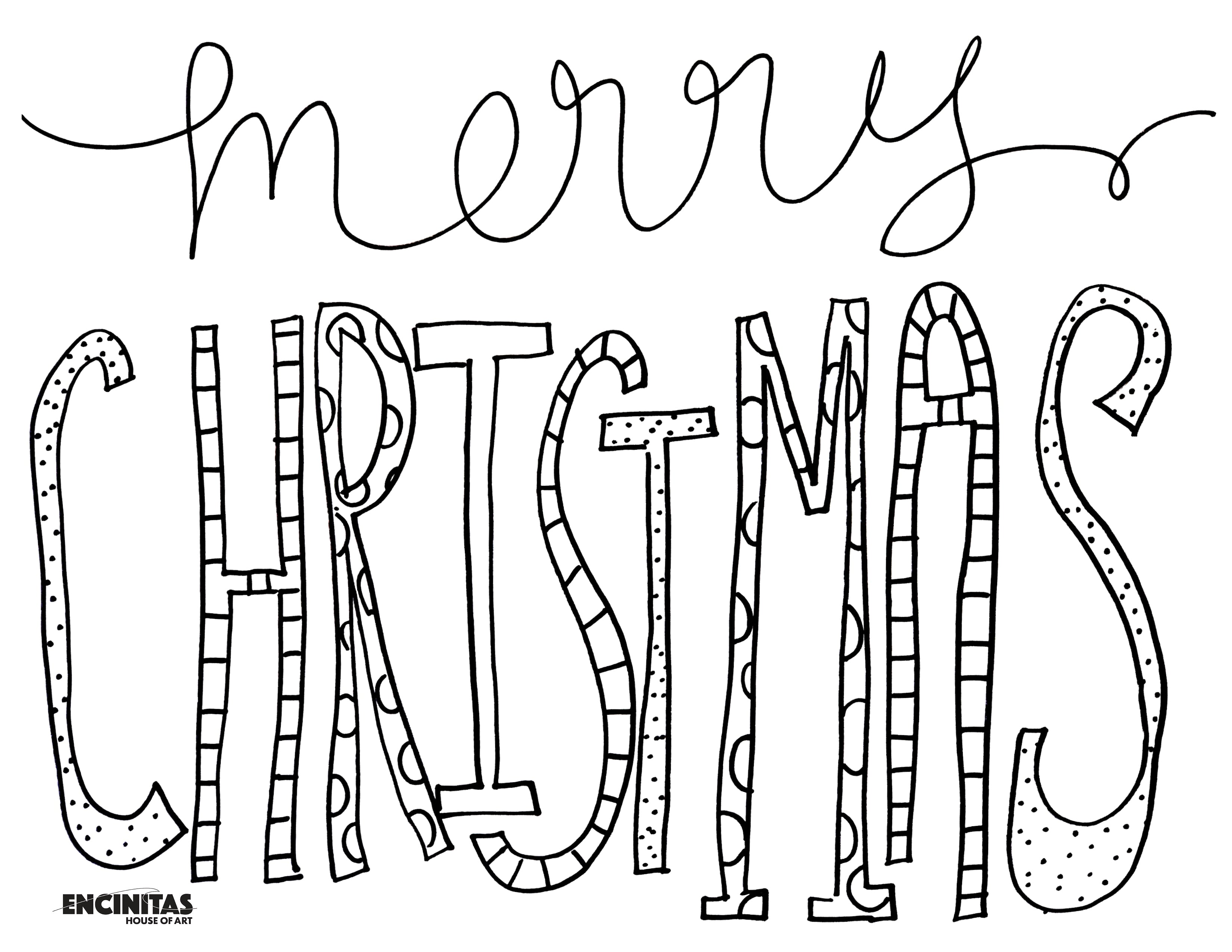 Merry Christmas Coloring Page