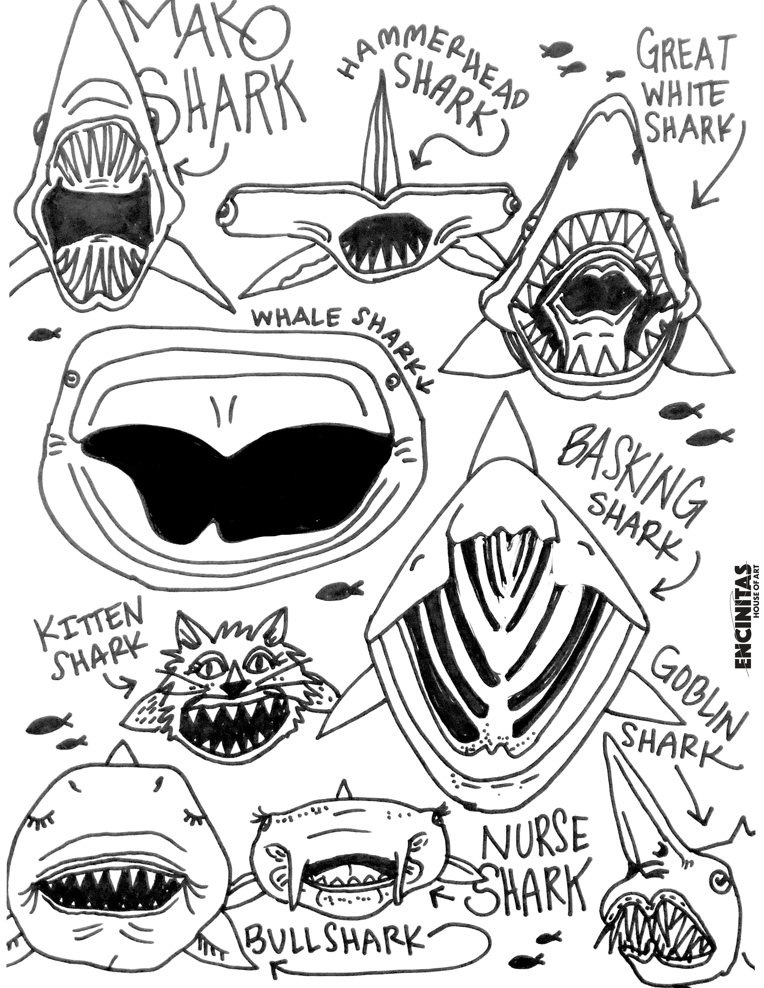 Sharkieeeeez Coloring Page