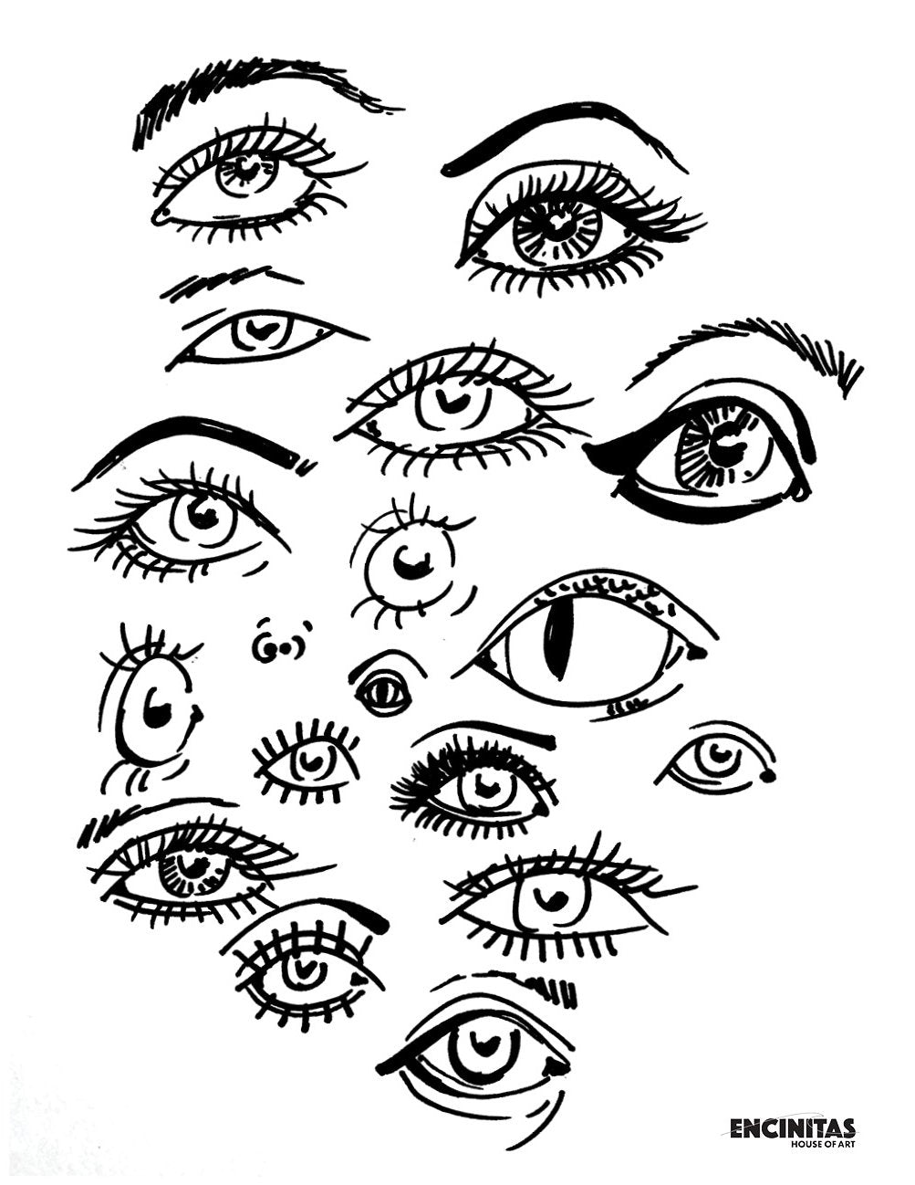 Funky Eyes Coloring Page