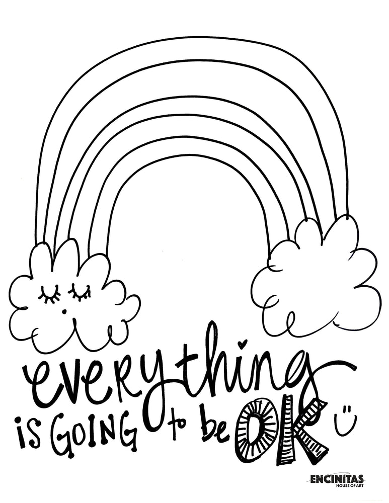 Everything is Going to Be OK Coloring Page (Vertical)
