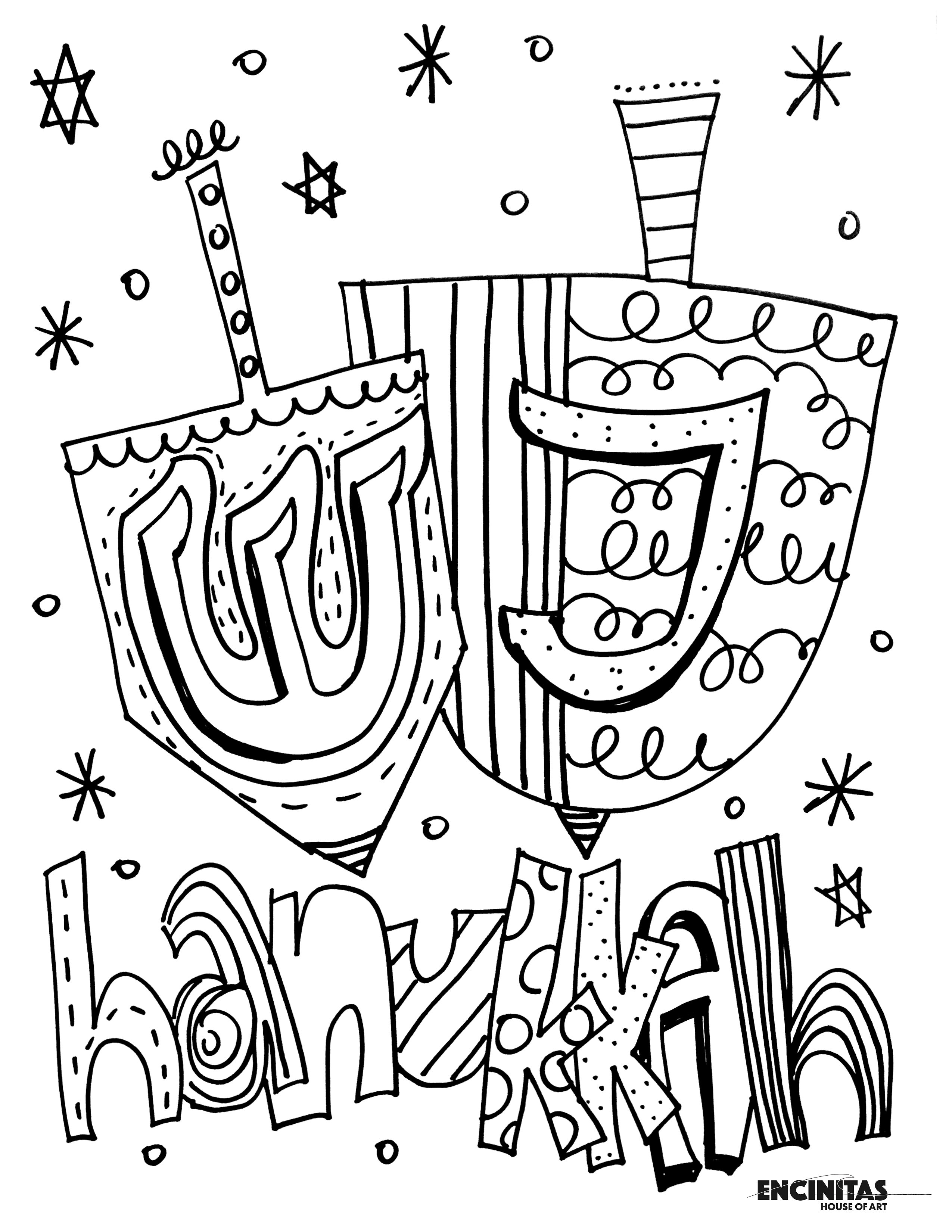 Hanukkah Dreidel Coloring Page