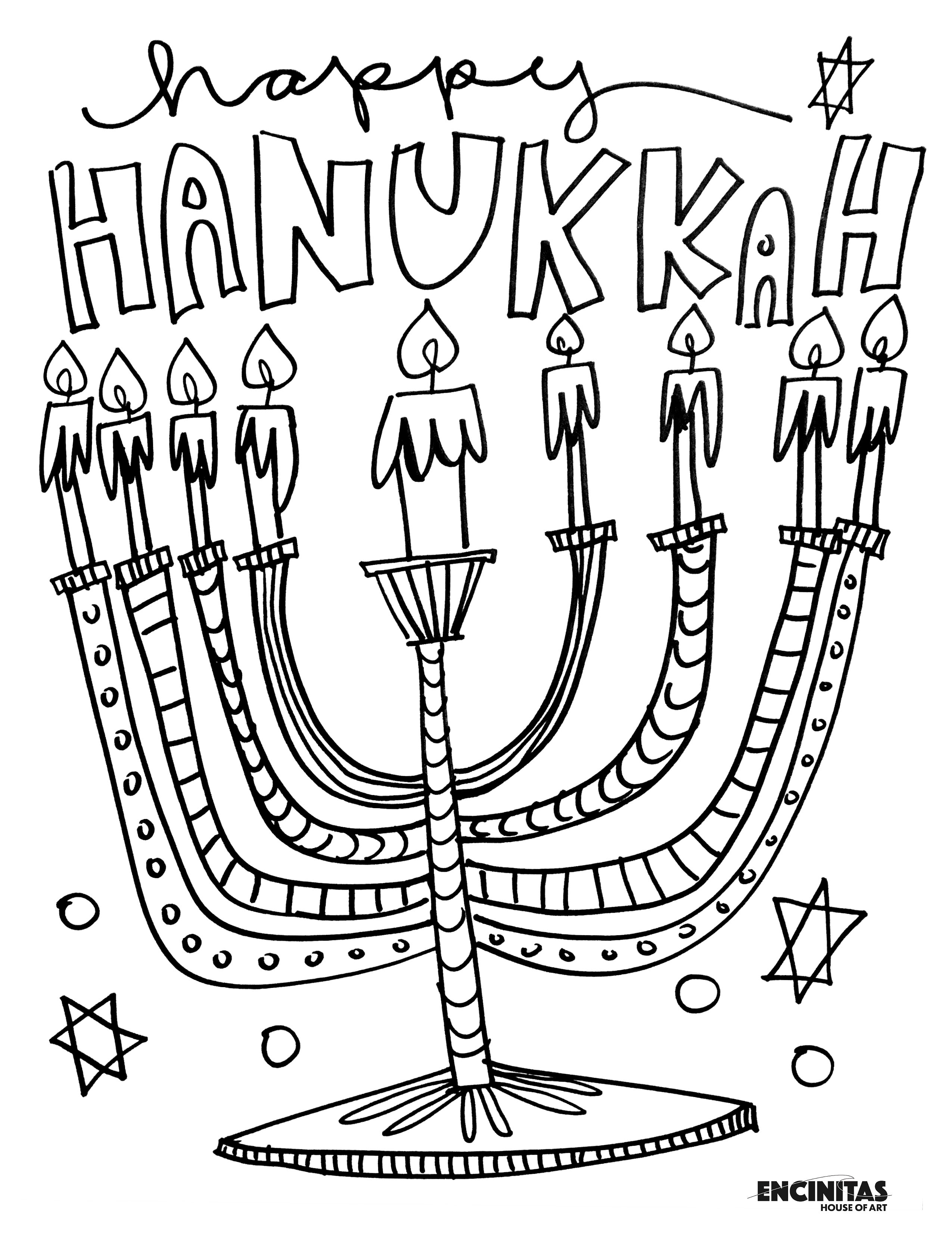 Hanukkah Menorah Coloring Page
