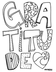 Gratitude Coloring Page
