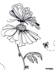 Butterfly on Flower Coloring Page