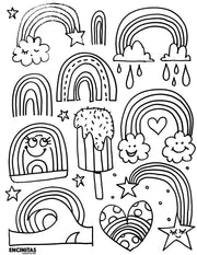 Joyful Rainbow Coloring Page