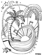 Moonlight Beach Emblem Coloring Page