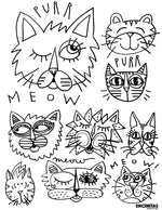 Meow Cat Coloring Page
