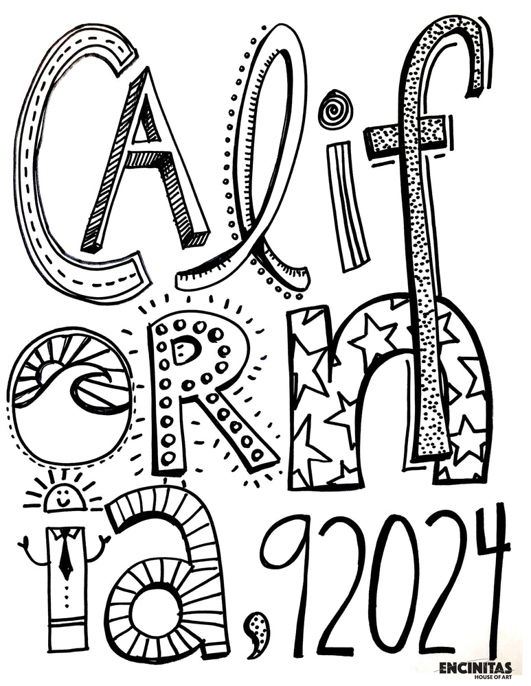California 92024 Coloring Page