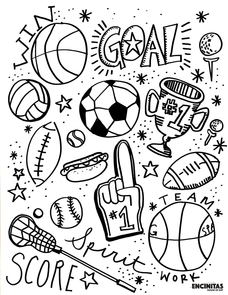 Sports Coloring Page – Encinitas House of Art