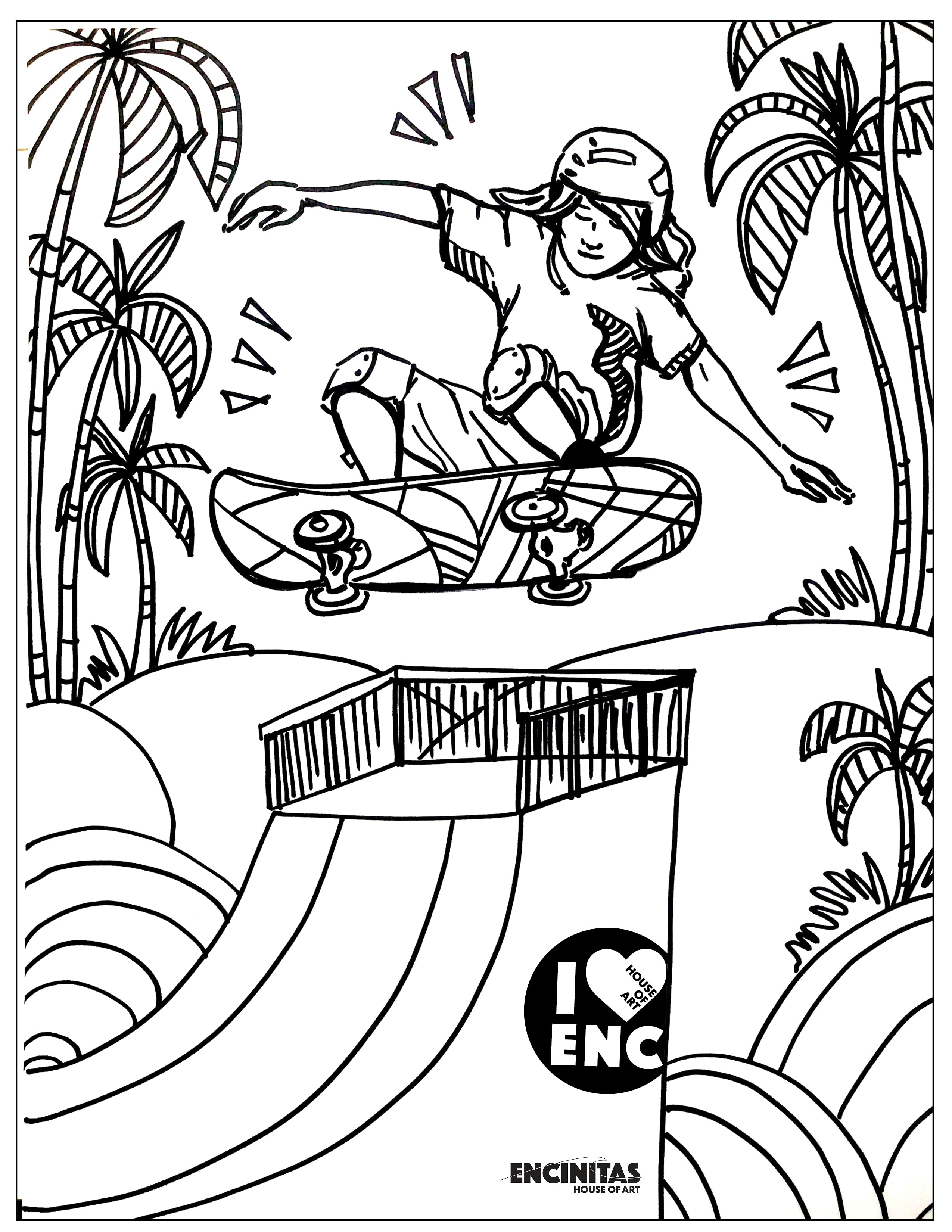 Skateboard Coloring Page