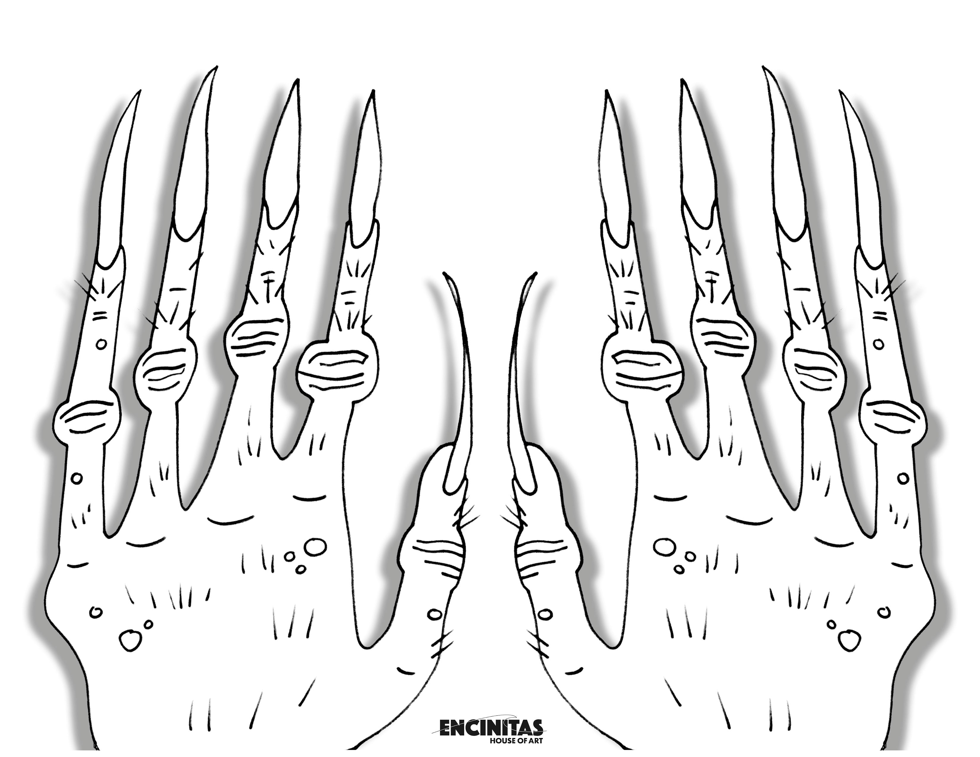 The Witch's Manicure Coloring Page