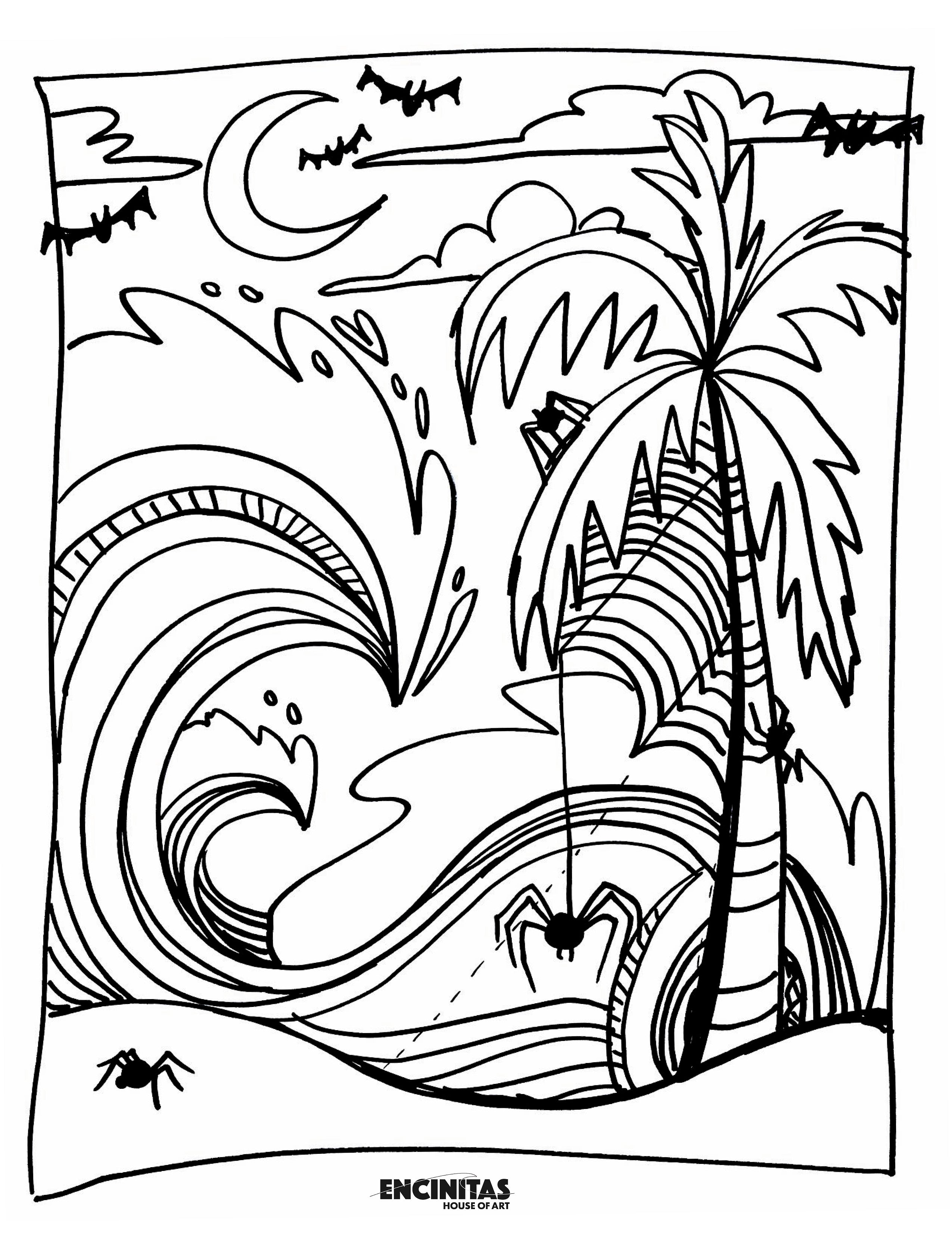 Spooky Ocean Coloring Page