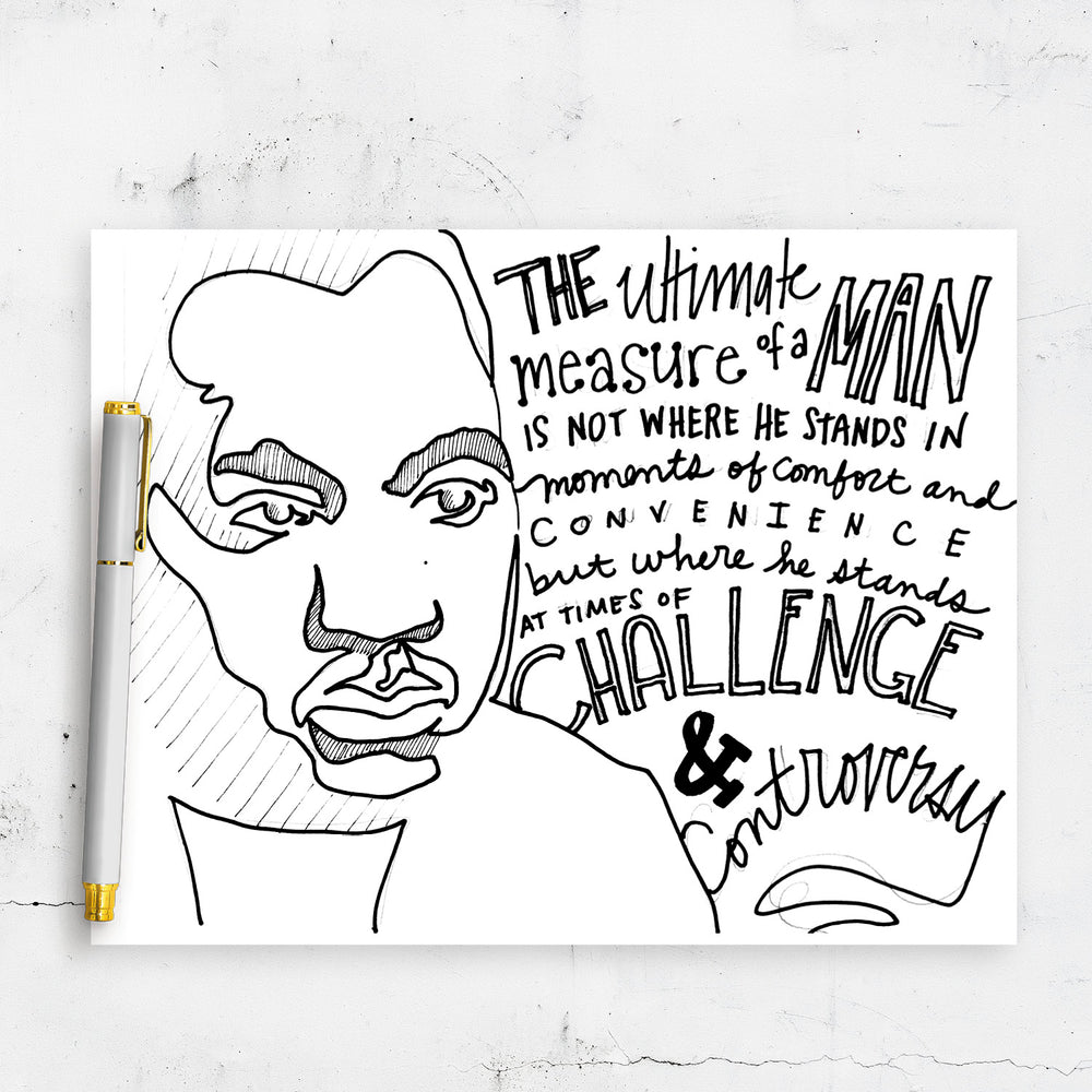 Coloring Page Placemats - Martin Luther King Jr