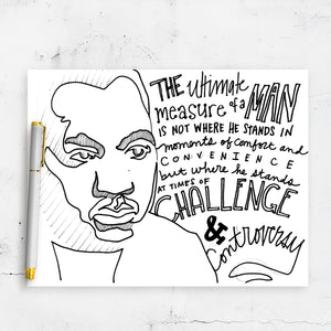 Coloring Page Placemats - Martin Luther King Jr