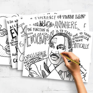 Coloring Page Placemats - Martin Luther King Jr